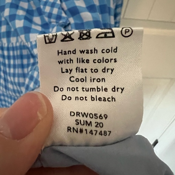 Draper James Flutter Sleeve Gingham Silk Patio Shirtdress - Picture 10 of 10